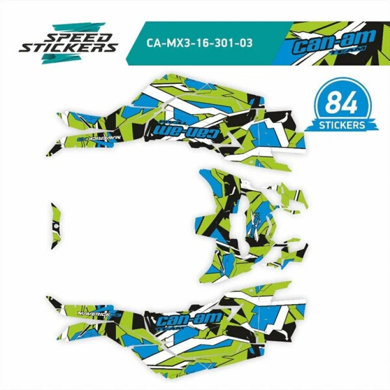 Geometric Green-Blue for Can-Am Maverick X3 2 Doors